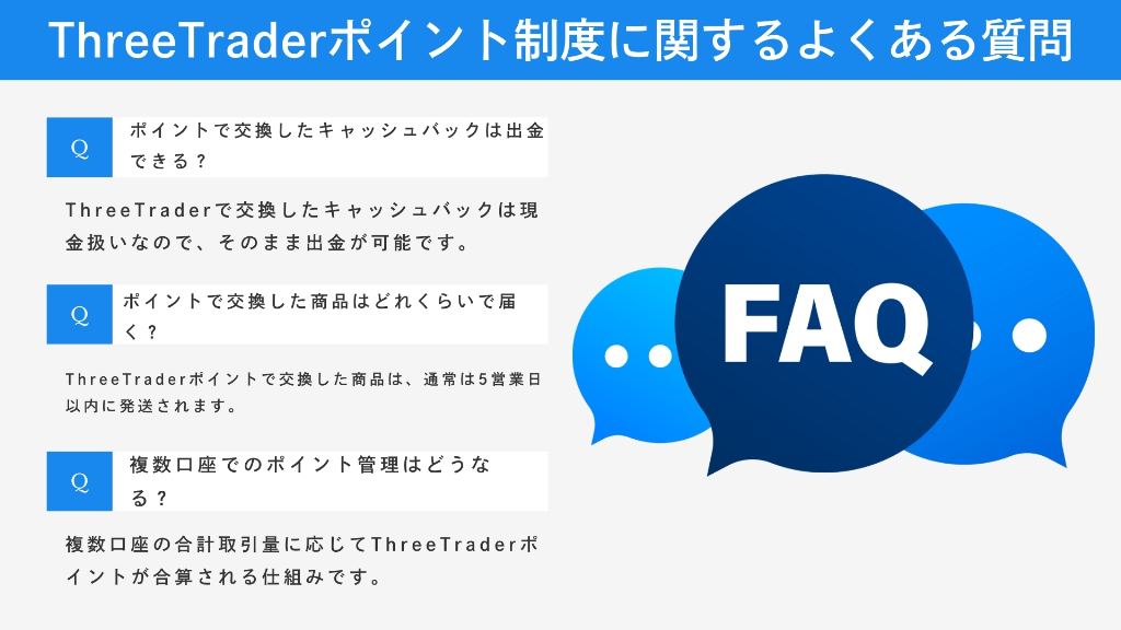 ThreeTraderポイント制度に関するよくある質問