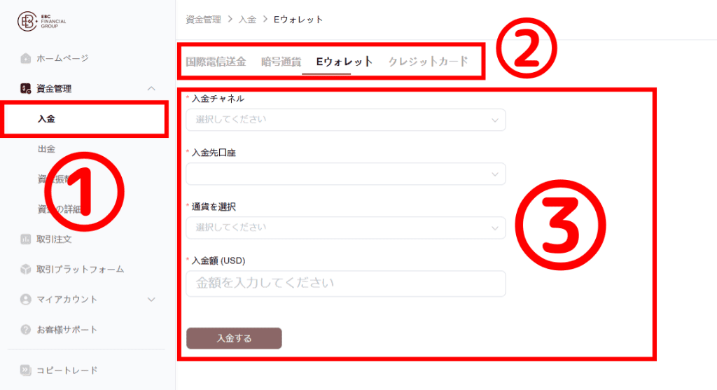 STICPAYの入金画面にアクセス