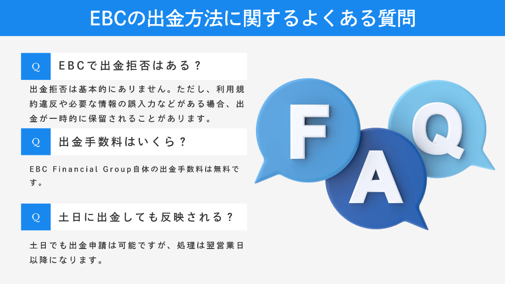 EBC Financial Groupの出金方法に関するよくある質問