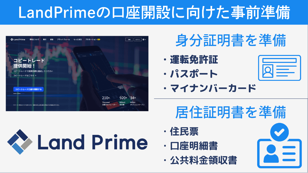 LandPrimeの口座開設に向けた事前準備